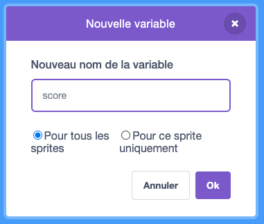Créer une variable