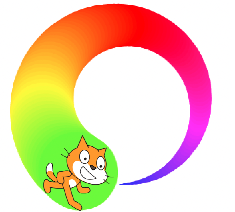 Spirale multicolore tracée avec Scratch