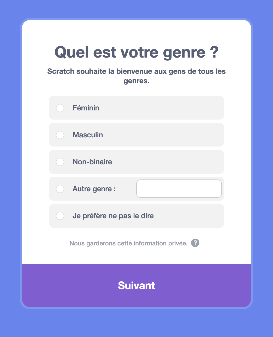Sélection du genre